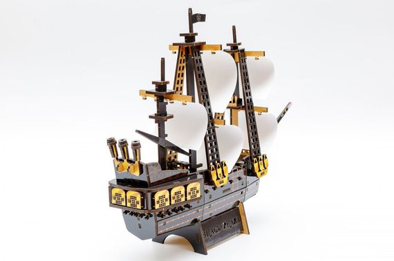 Дерев'яний 3D конструктор "Піратський корабель" Puz-00928 р.34*27*9см PuzzleOk | Зображення 2