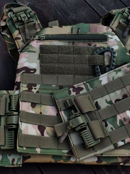 Плитоноска швидкого скидання з боковими карманами + тройний підсумок під магазини мультикам | Зображення 7