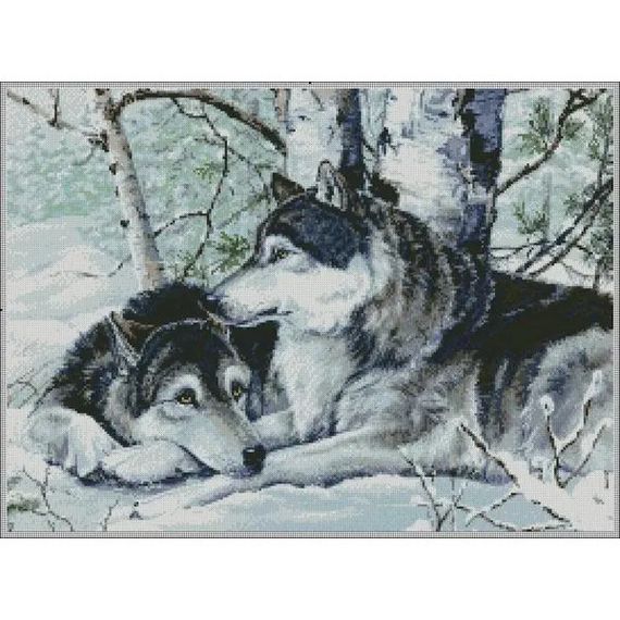 Алмазна мозаїка Вовки на снігу 40х50 см ColorArt  SP012 | Зображення 1