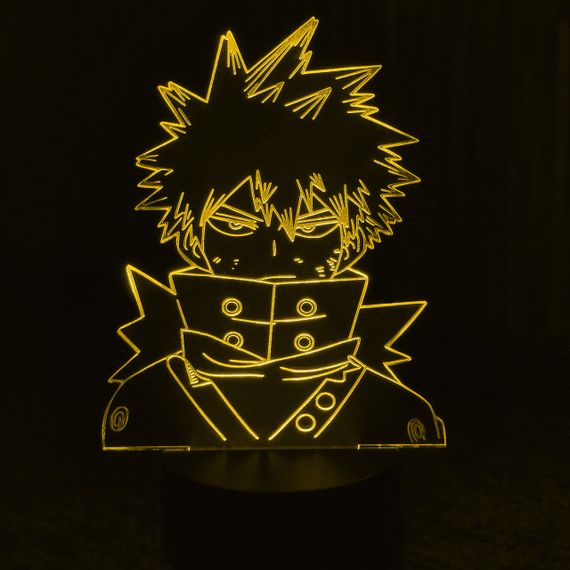 Акриловий світильник-нічник Кацукі Бакуго (Katsuki Bakugou) жовтий tty-n000588