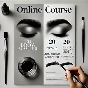 Онлайн базовый курс експрес по бровям  "BROW MASTER" 20 уроков 4 домашних задания
