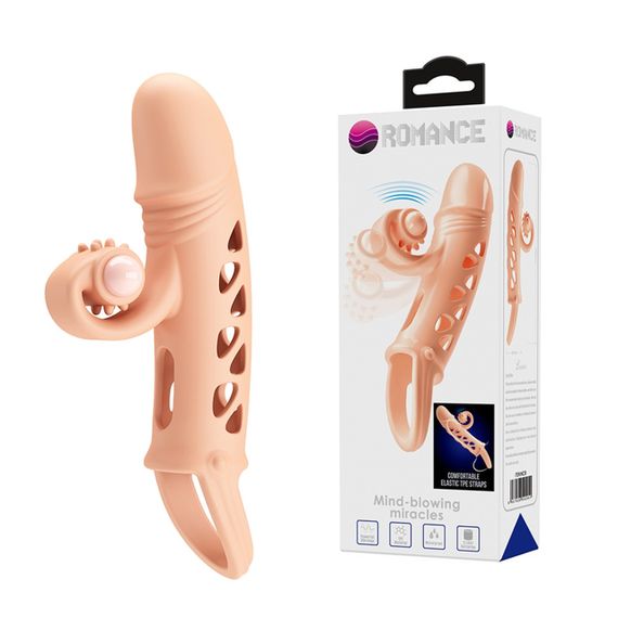 Насадка з вібрацією ROMANCE - Penis sleeve Flesh, MC59 Sex Aura | Зображення 1
