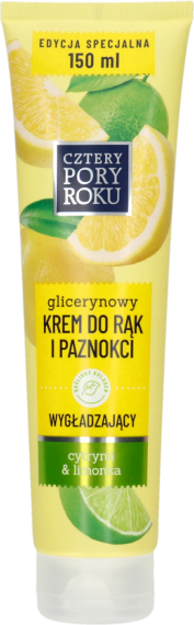 ЧОТИРИ ПОРИ РОКУ Гліцериновий розгладжуючий крем для рук та нігтів, лимон та лайм 150 мл