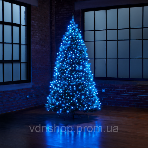 Новогодняя гирлянда Хвойная лапа 100 м 3000 LED белый провод Синее сияние D3000L100MWBL | Зображення 1
