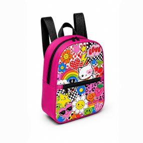 Детский мини-рюкзак розовый с принтом Kitty Pop для девочки 28×24×10 см мини-сумка детская (5197)