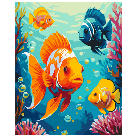 Картина по номерам "Яркие рыбки" Art Craft 11694-AC 40х50 см