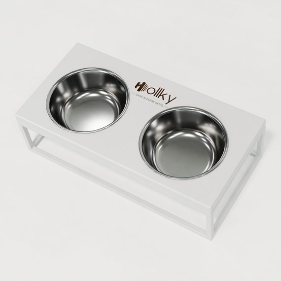 Миски на підставці для середніх собак та великих котів Hollky Base M (2 × 0,95 л) BM-422110-WHWH | Зображення 5