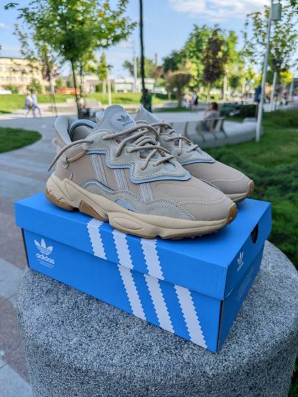 Кросівки Adidas Ozweego замшеві бежеві | Зображення 2