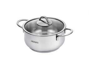 Каструля Ardesto BLACK MARS, скляна кришка, 1.8 л, нержавіюча сталь (AR0718S)