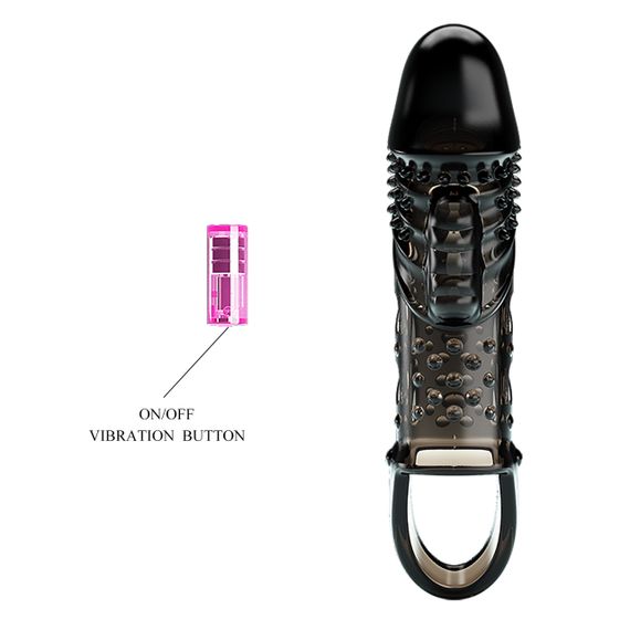 Насадка на член - Pretty Love Cecelia Vibrating Penis Sleeve Black Sex Aura | Зображення 7