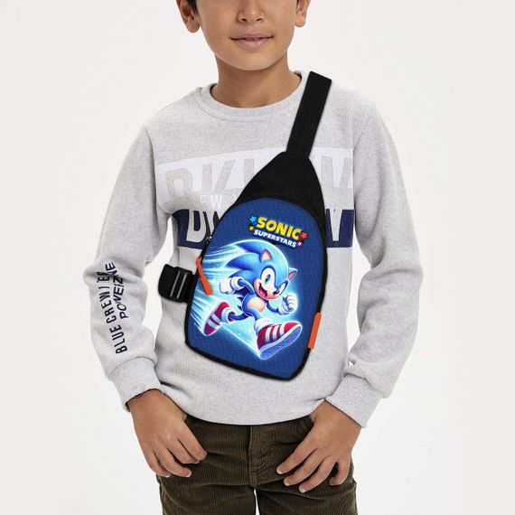 Сумка через плече дитяча Супер Сонік 29х17 см сумка слінг для хлопчика (02203)