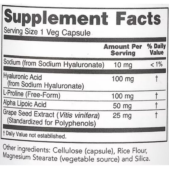 Гиалуроновая кислота Protocol for Life Balance Hyaluronic Acid 60 Veg Caps | Зображення 1