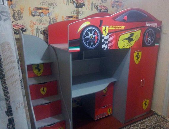 Детская кровать-комната Bed-Room №1 Ferrari графит, спальное место 1700х800 мм | Зображення 4