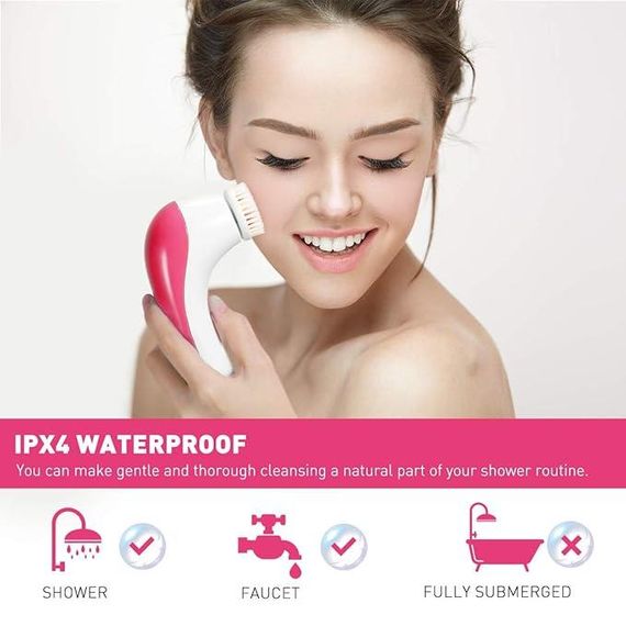 Електрична щітка для чищення обличчя дорожнього розміру Догляд за шкірою (фіолет.) | Зображення 6