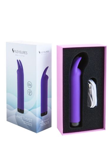 Вибратор S Pleasures Bullets Amethyst, фиолетовый, с двумя отростками, 10 режимов, диаметр 3,1 см sexstyle | Зображення 4