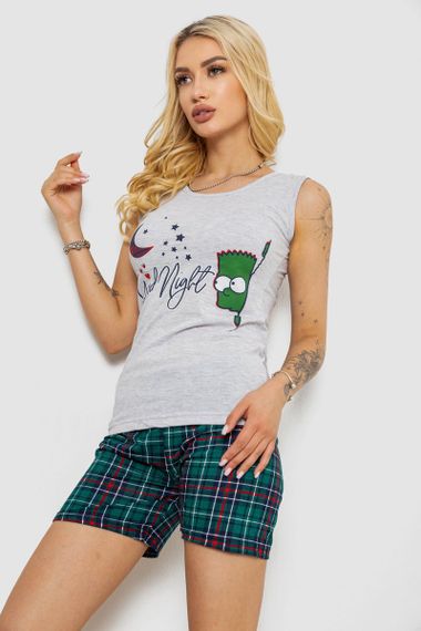 Пижама женская с принтом, цвет серый, 243R2479 | Зображення 2