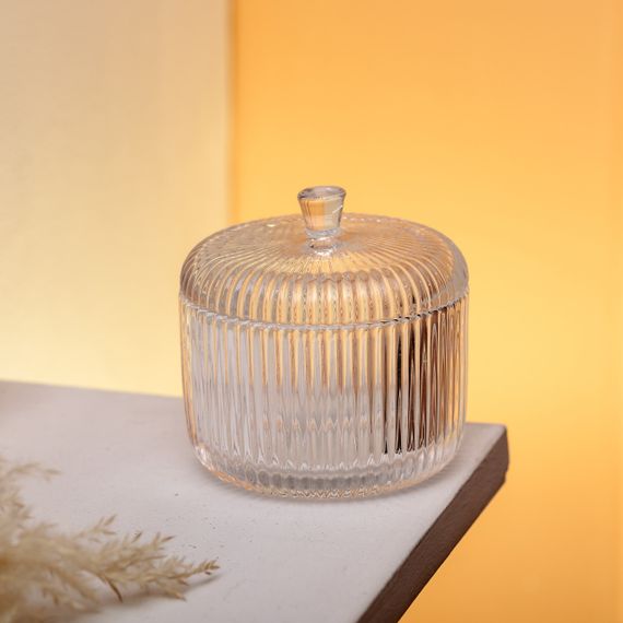 Конфетница с крышкой Ø 9 см ваза конфетница круглая стеклянная HP-4-99 | Зображення 3