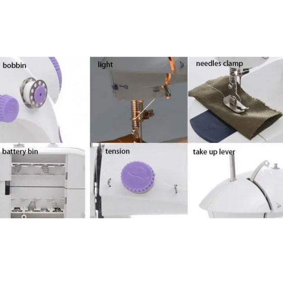 Машина для шиття Mini Sewing Machinе, Міні машинка з педаллю та нічним підсвічуванням   знижка | Зображення 2