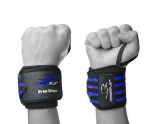 Бинти для зап'ясть (кистьові бинти) PowerPlay 3081 Gym WristT Wraps Чорно-Сині (PP_3081_Blue)