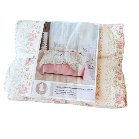 Постільна білизна євро з мокрої бавовни L&M Home Textiles Print 4 21481 200х230 см | Зображення 1