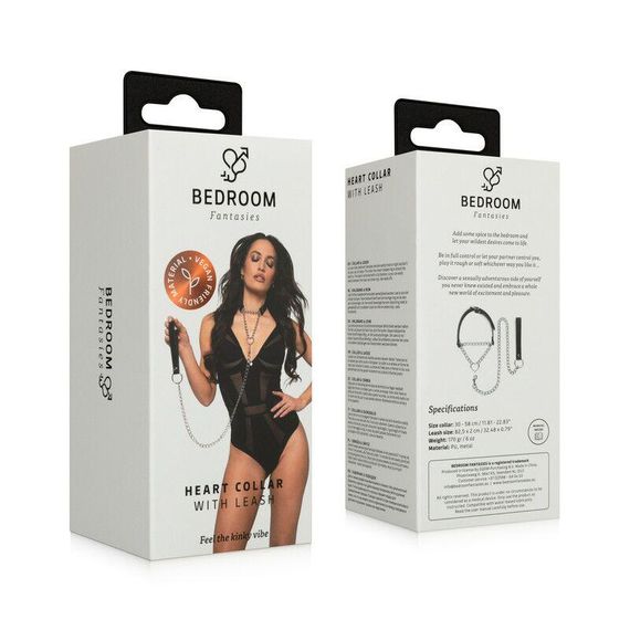 Нашийник з повідцем Bedroom Fantasies: Collar with Chain - Silver Sex Aura | Зображення 2