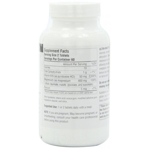 Микроэлемент Магний Source Naturals Ultra-Mag 120 Tabs | Зображення 1