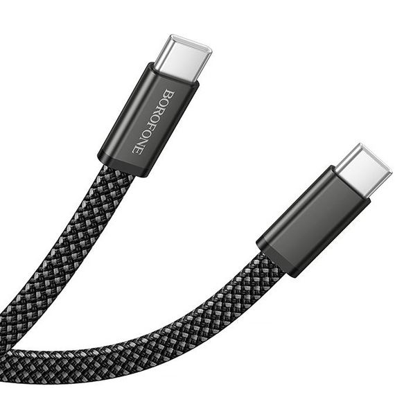 Дата кабель Borofone BX124 Peace Type-C to Type-C 60W (1m) Black | Зображення 4