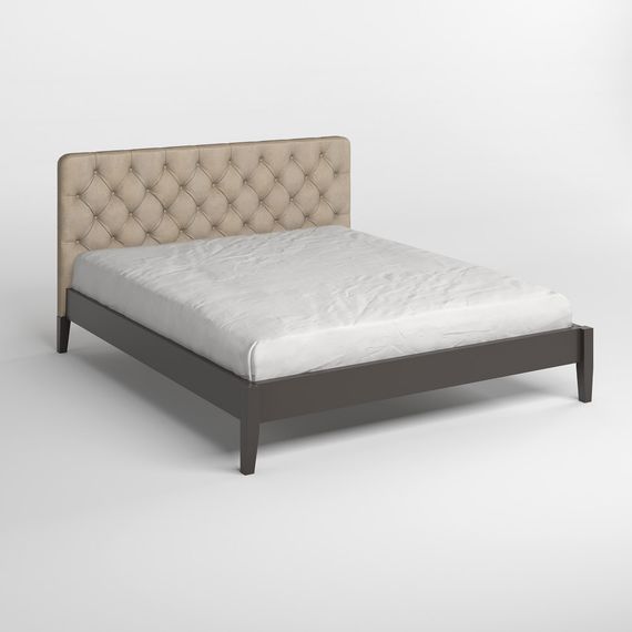 Полуторне дерев&#039;яне ліжко Mebigrand Рим ДК Графітовий (RAL9011) /Аляска 23 (Бежевий) Б3 120х200 см (MBG-5129) | Зображення 1