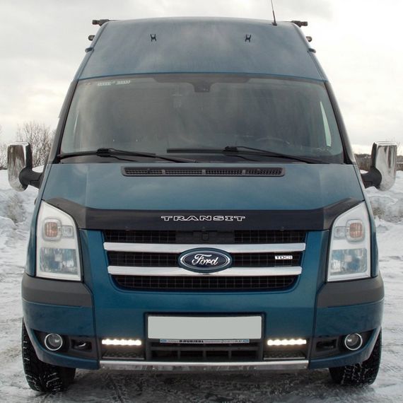 Накладка на решетку радиатора (2 шт, нерж) Carmos - Турецкая сталь для Ford Transit 2000-2014 гг | Зображення 1