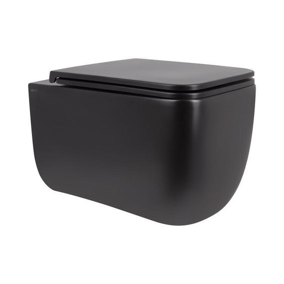 Унітаз підвісний Qtap Gemini безобідковий із сидінням Soft-close QT2533076EUQMB