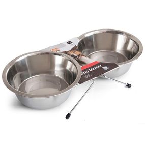 Подставка с двумя мисками Flamingo Duo Dinner из нержавеющей стали 2 х 1.6 л