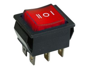Перемикач KCD2-203N R/B 220V 1 червона клавіша перекидний з підсвічуванням Ny95500791