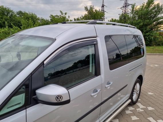 Ветровики с хромом (2 шт, Niken) для Volkswagen Caddy 2004-2010 гг | Зображення 1