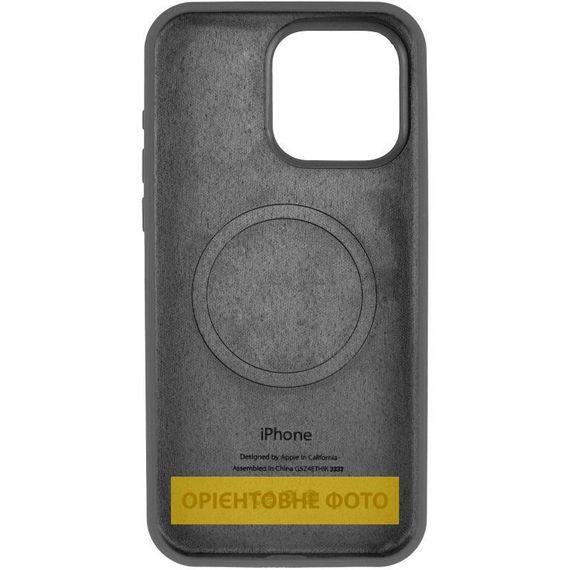 Чохол Silicone Case (AA) Logo with MagSafe для Apple iPhone 16 (6.1") Сірий / Dark Gray | Зображення 2
