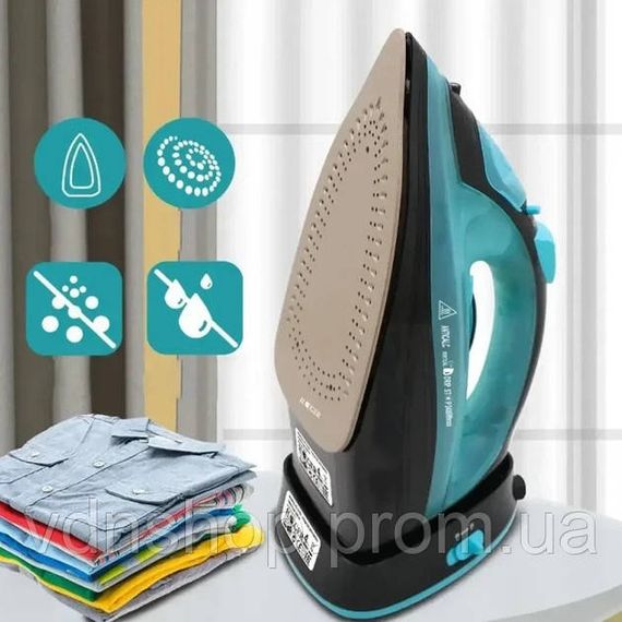 Утюг беспроводной с зарядной базой и вертикальным отпариванием Domotec MS-1210В 2400W PW-98 | Зображення 1