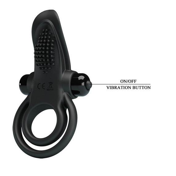 Ерекційне кільце - Pretty Love Vibrant Penis Ring Black Sex Aura | Зображення 3