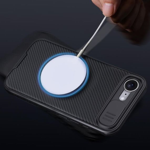 Карбонова накладка Nillkin CamShield Pro Magnetic для Apple iPhone 16e (6.1") Black | Зображення 7