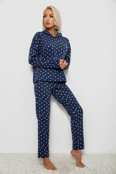 Костюм жіночий домашній з принтом, колір синьо-білий, 257R1115 | Зображення 2