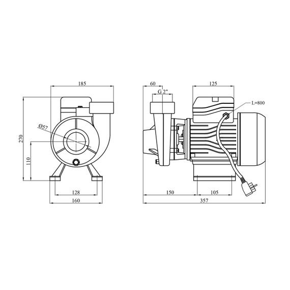 Насос поверхневий поливальний Pumpman 2DK20 Нmax 17 м Qmax 27 куб.м 2"х2" 1500 Вт | Зображення 1
