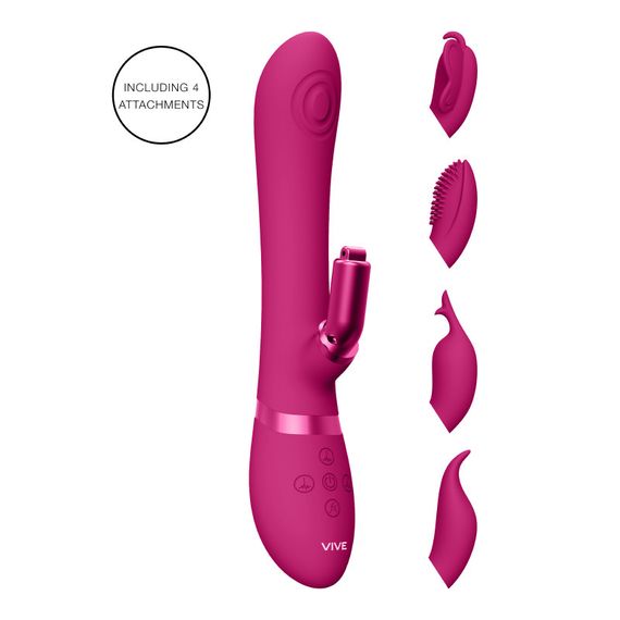 Вибратор-кролик Etsu пульсация + 4 насадки цвет: розовый Vive (Нидерланды) Sex Aura