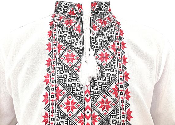 Рубашка Украинская вышиванка 477 цвет белый размер L/XL | Зображення 1