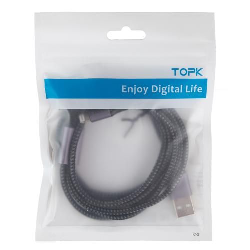 TOPK 3 в 1 USB - Micro USB/Apple/Type C/ 3A (Grey) | Зображення 2