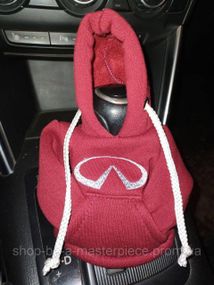 Чехол кофта Худи аксессуар на КПП Car Hoodie INFINITI инфинити бордовый подарок автомобилисту 10070