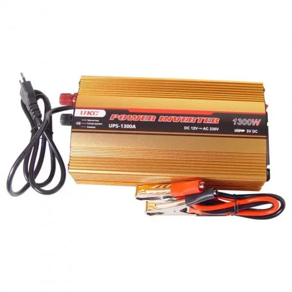 Перетворювач автомобільний інвертор UKC AC/DC UPS 1300 Вт