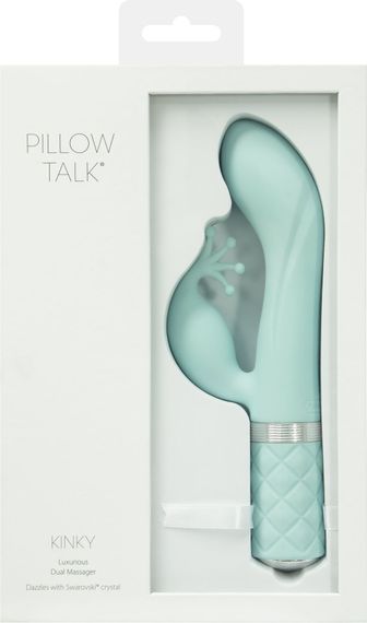 Розкішний вібратор-кролик Pillow Talk - Kinky Teal з кристалом Сваровські, потужний | Зображення 8