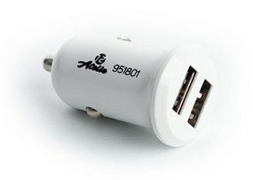 Зарядний пристрій USB, 12 Atelie (951801) 12/24 V — 5V 2,1A/білий/2 USB