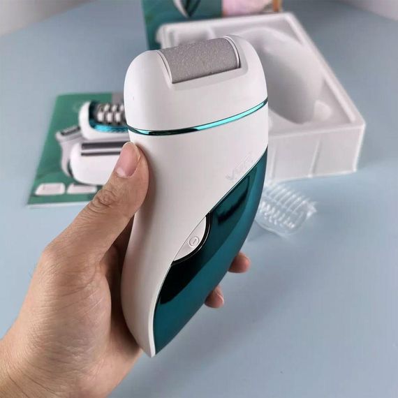 Аккумуляторный женский эпилятор 3в1 для тела и ног, с USB, VGR V-731 / Беспроводной депилятор с насадками | Зображення 1