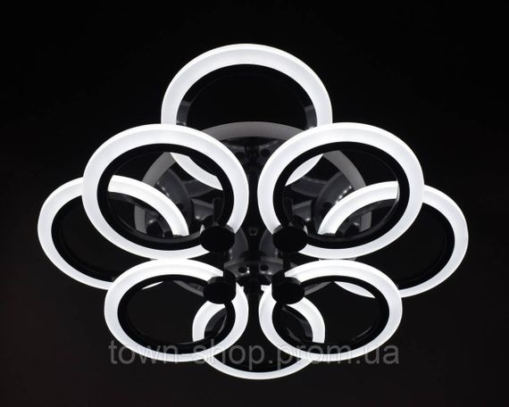 Люстра потолочная LED с пультом A2374/4+4S-RGB-bk Черный 11х45х54 см. | Зображення 1