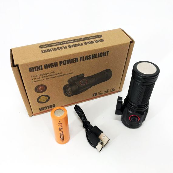 Алюмінієвий ліхтар 18650 W5183-4XHP360, Ліхтар водозахищений Компактний акумуляторний LT-83 | Зображення 2