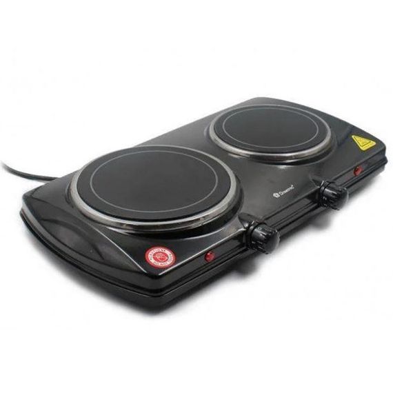 Электрическая настольная плита Domotec MS-5852 2 конфорки стеклокерамическая YT-655 1200 Вт | Зображення 1